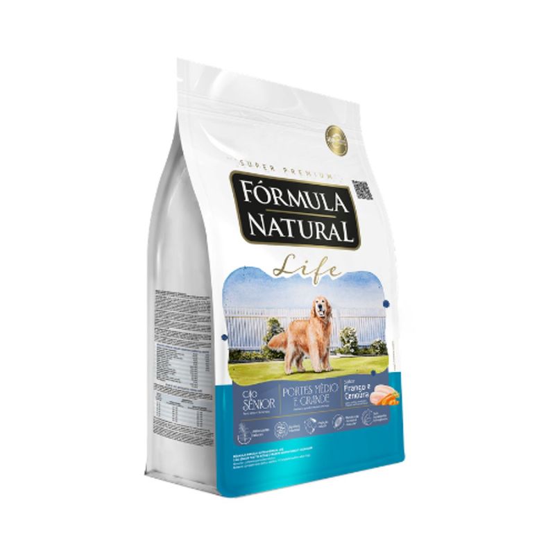 Ra  o Seca F rmula Natural  Life S nior 7  para C es Idosos Porte M dio e Grande Frango e Cenoura 15kg 2
