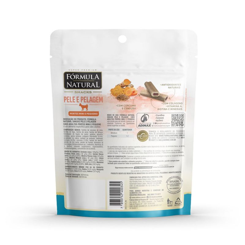Petisco F rmula Natural Pele e Pelagem para C es Adultos Porte Mini e Pequeno 120g 1