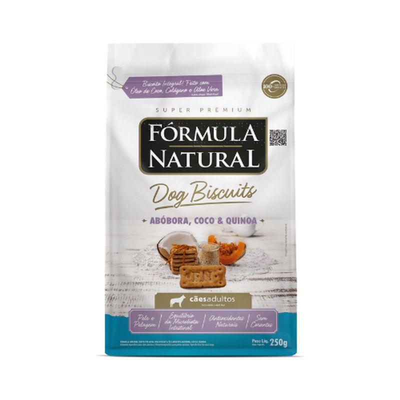 Biscoitos F rmula Natural Dog Biscuits para C es Adultos Ab bora  Coco e Quinoa 250g 0