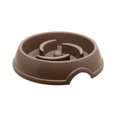 Comedouro de Plástico Furacão Pet Coma Melhor Slim para Cães Marrom
