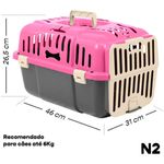 Caixa de Transporte Furac o Pet Joy N2 para C es e Gatos Rosa 4