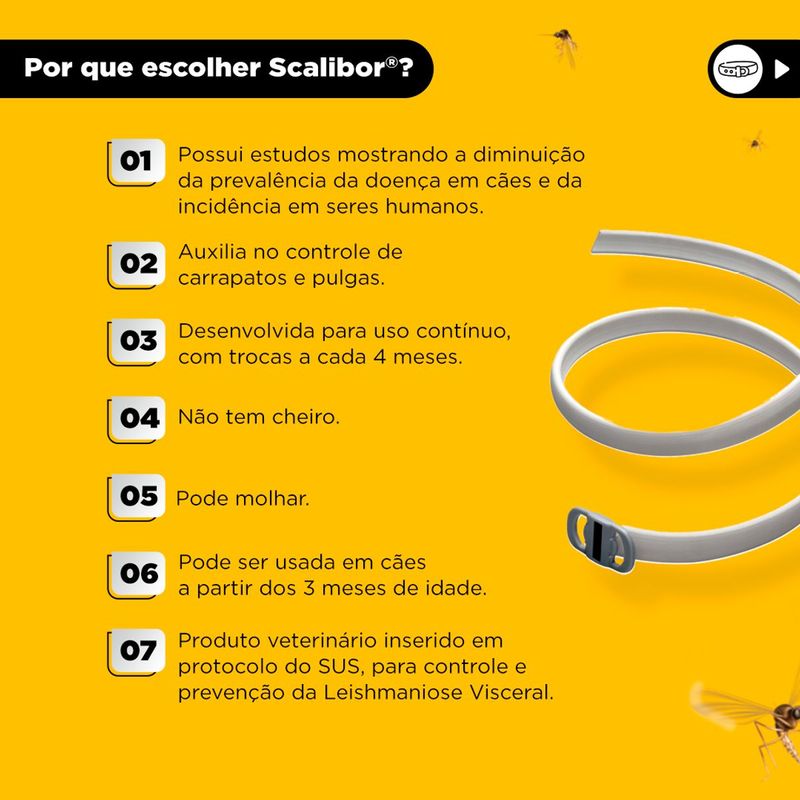 Coleira Scalibor 25g Contra Mosquitos Vetores da Leishmaniose C es Porte Grande 65cm MSD Sa de Animal 5