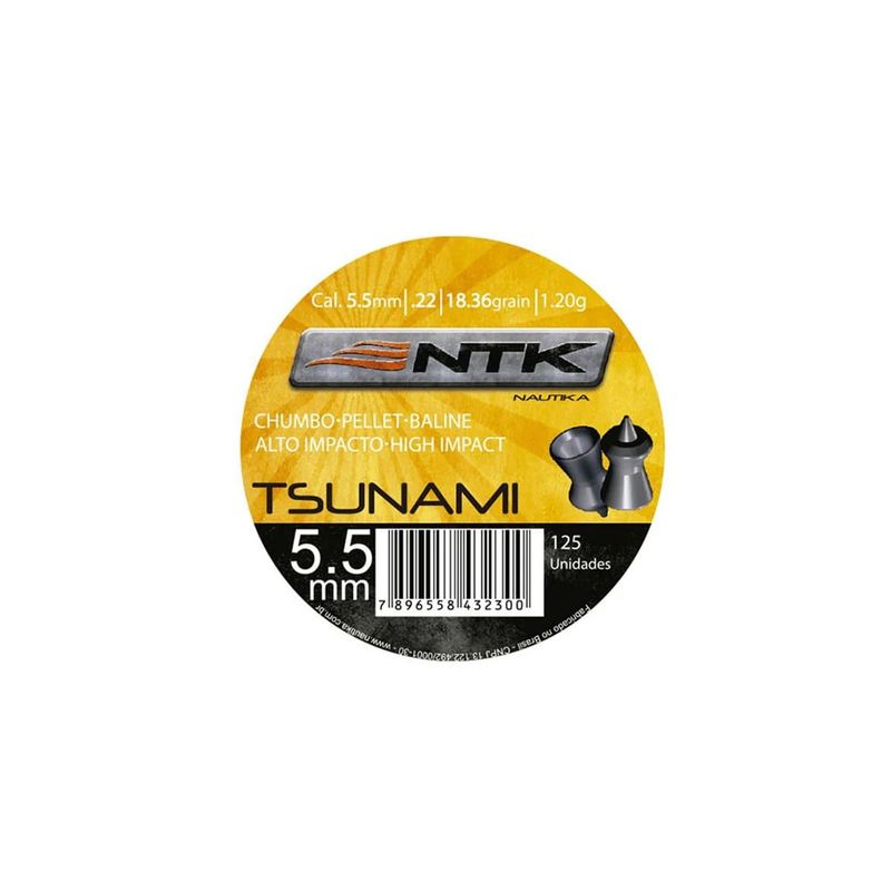 Chumbinho N utika Tsunami 5 5mm para Armas de M dia e Alta Press o - Cont m 125 unidades 1