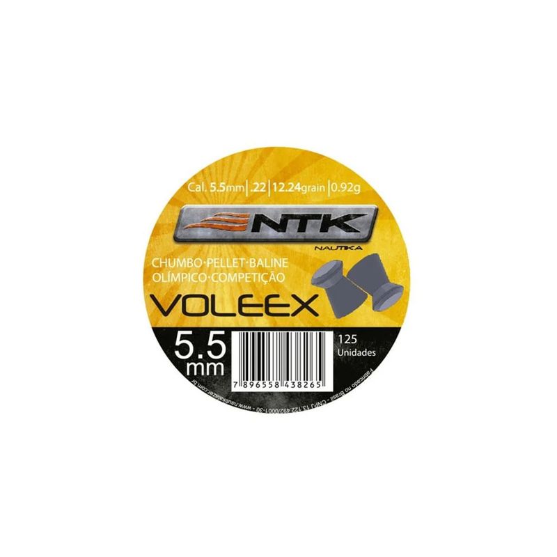 Chumbinho N utika Voleex 5 5 mm para Tiro Esportivo - Cont m 125 unidades 1