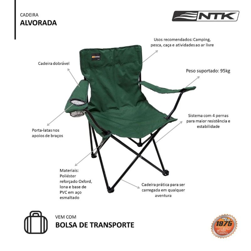 Cadeira Dobr vel N utika Alvorada Verde 1