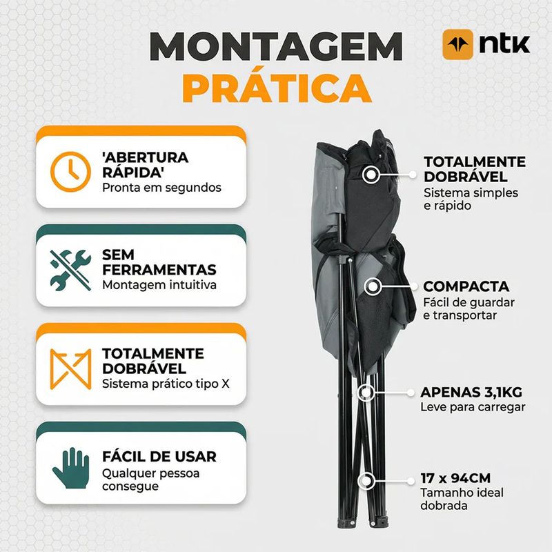 Cadeira Dobr vel Nautika Pandera com Dois Porta Copos Camuflado 4