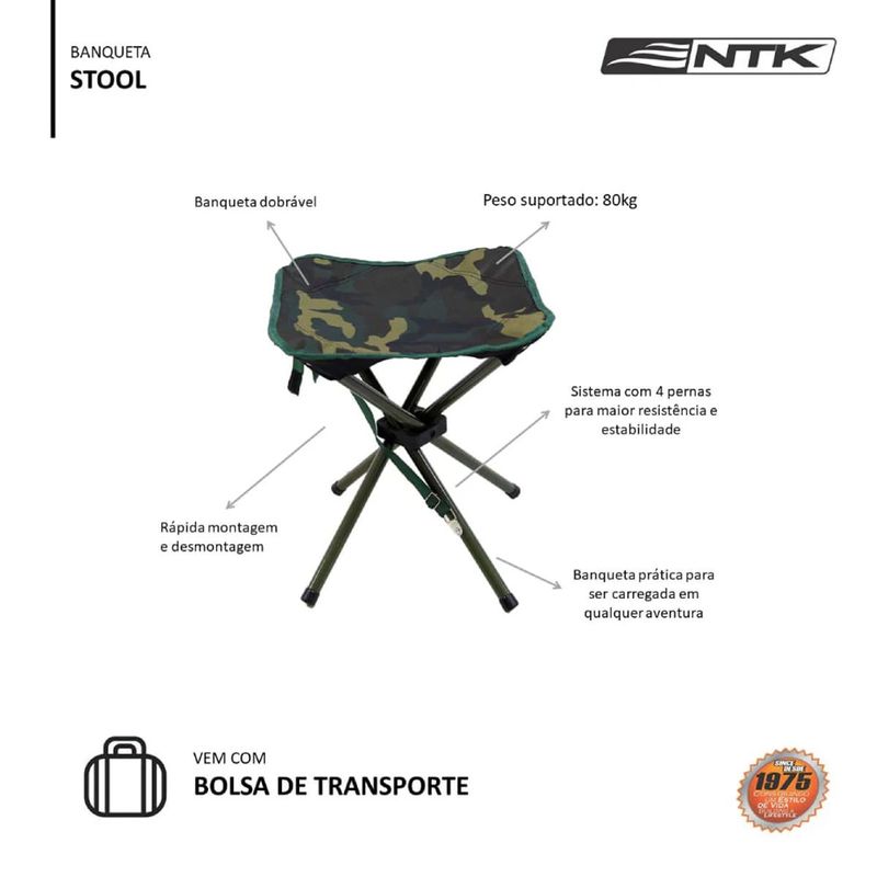 Banqueta N utika Stool para Camping Azul 1