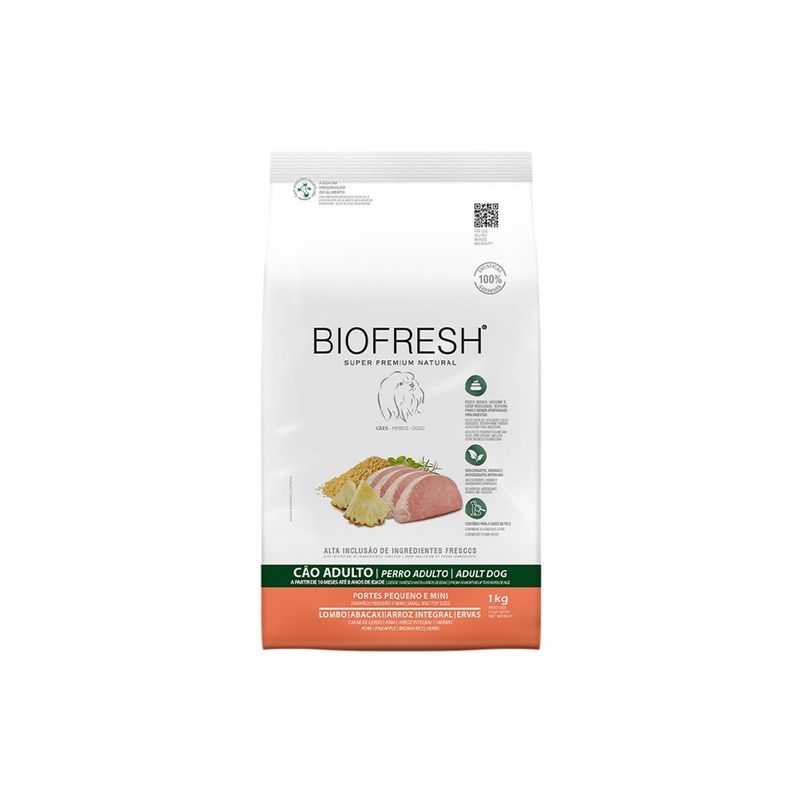 Ra  o Seca Biofresh para C es Adultos Porte Mini e Pequeno Lombo e Abacaxi 1kg 0