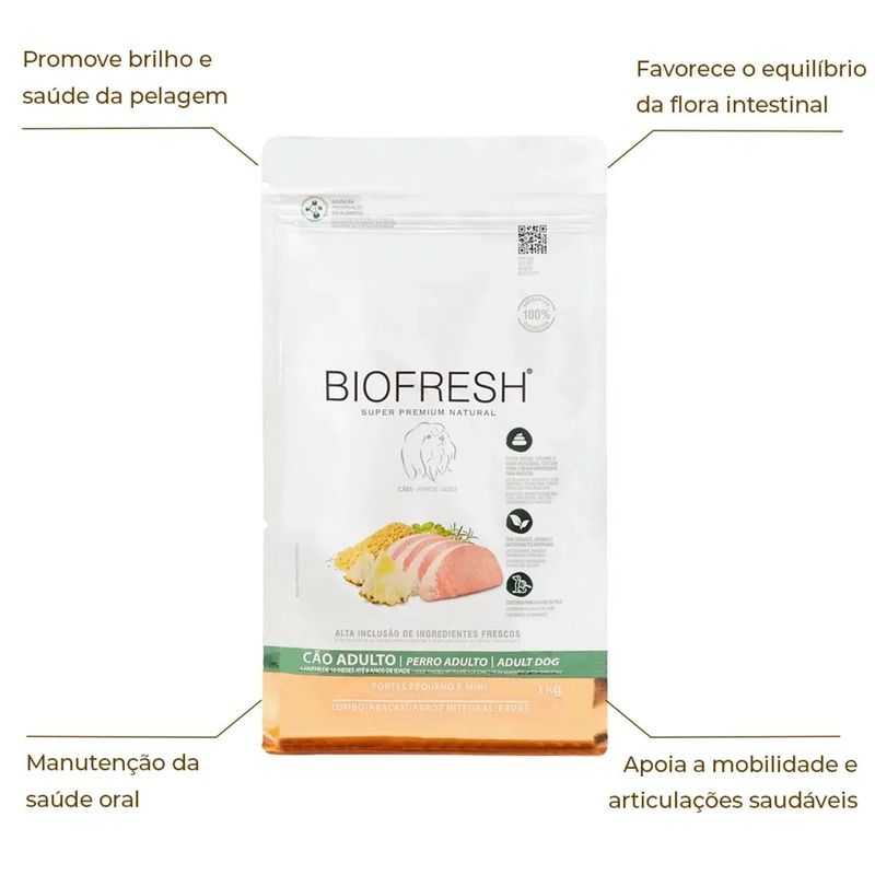 Ra  o Seca Biofresh para C es Adultos Porte Mini e Pequeno Lombo e Abacaxi 1kg 2