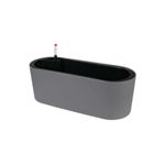 Vaso Mor Jardineira de Pl stico cor Cinza 42cm  0