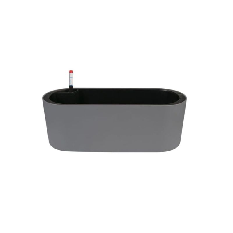 Vaso Mor Jardineira de Pl stico cor Cinza 42cm  1