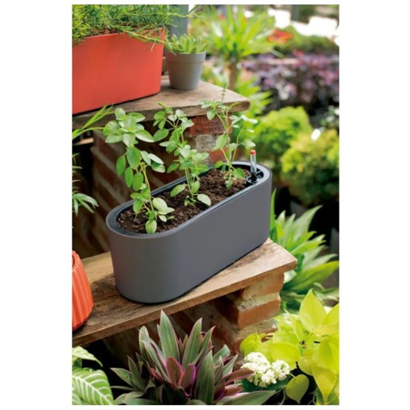 Vaso Mor Jardineira de Pl stico cor Cinza 42cm  11