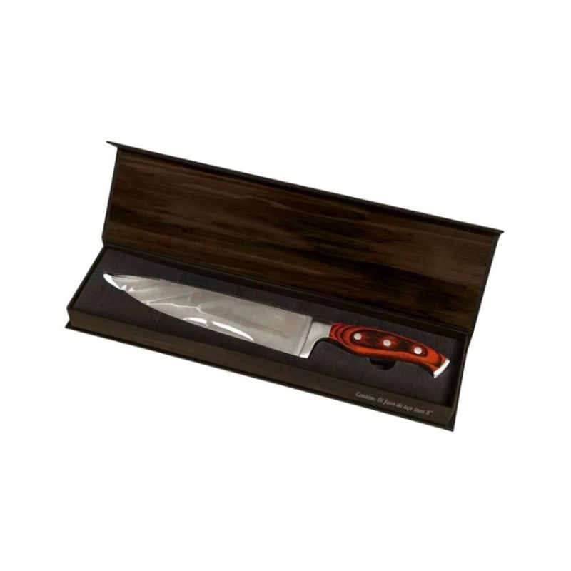 Faca Mor Steel 8  Inox e Cabo de Madeira 3