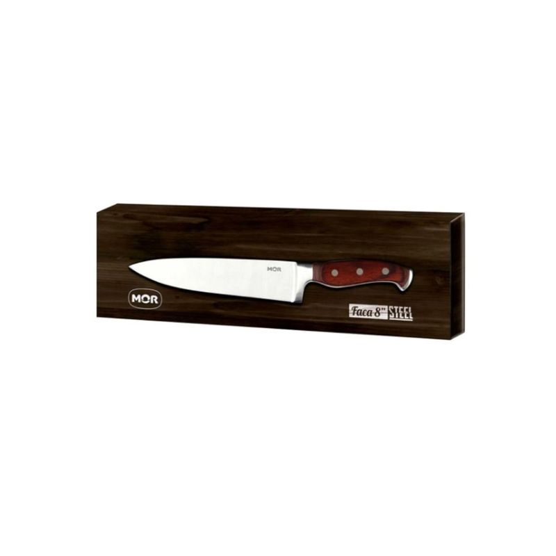 Faca Mor Steel 8  Inox e Cabo de Madeira 4