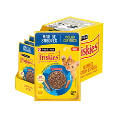 Combo de Ração Úmida Friskies para Gatos Adultos Mar de Sabores 80g - Contém 15 unidades