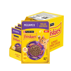 Combo de Ração Úmida Friskies para Gatos Adultos Megamix 80g - Contém 15 unidades