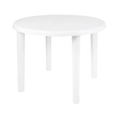 Mesa Plástica Mor Redonda Desmontável Branca