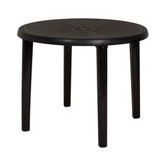 Mesa Plástica Mor Redonda Desmontável Preta