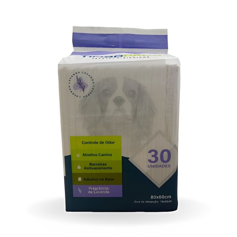 Tapete Higi nico Timb Pet Timbo Pads Lavanda para C es 80x60cm - Cont m 30 unidades 1