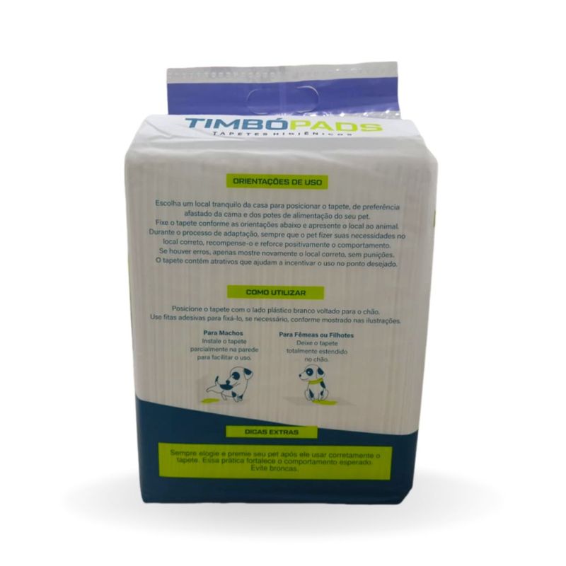 Tapete Higi nico Timb Pet Timbo Pads Lavanda para C es 80x60cm - Cont m 30 unidades 2