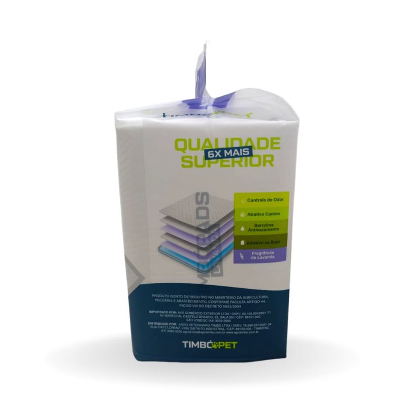 Tapete Higi nico Timb Pet Timbo Pads Lavanda para C es 80x60cm - Cont m 30 unidades 3