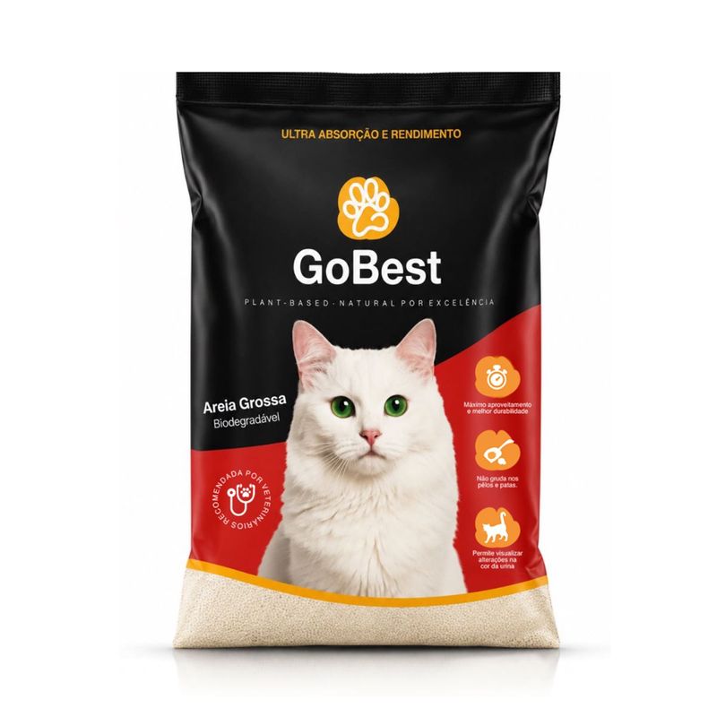 Areia Higi nica GoBest Bio Grossa para Gatos 2kg 0