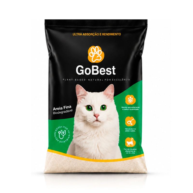 Areia Higi nica GoBest Bio Fina para Gatos 4kg 0
