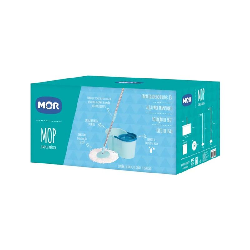 Esfreg o Mor Mop Limpeza Pr tica com Balde 13L 5
