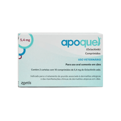 Dermatológico Zoetis Apoquel 5,4mg para Cães - Contém 20 comprimidos