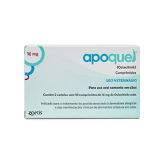 Dermatológico Zoetis Apoquel 16mg para Cães - Contém 20 comprimidos