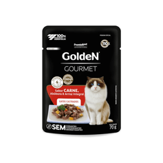 Ração Úmida Golden Gourmet para Gatos Castrados Carne 70g