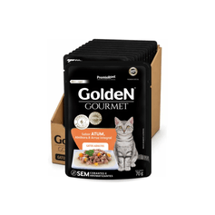 Combo Ração Úmida Golden Gourmet para Gatos Adultos Atum 70g - Contém 20 unidades