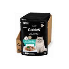 Combo Ração Úmida Golden Gourmet para Gatos Castrados Frango 70g - Contém 20 unidades