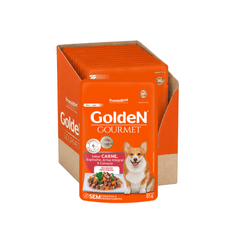 Combo Ração Úmida Golden Gourmet para Cães Adultos Porte Pequeno Carne 85g - Contém 20 unidades