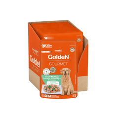 Combo Ração Úmida Golden Gourmet para Cães Adultos Porte Médio e Grande Frango 85g - Contém 20 unidades