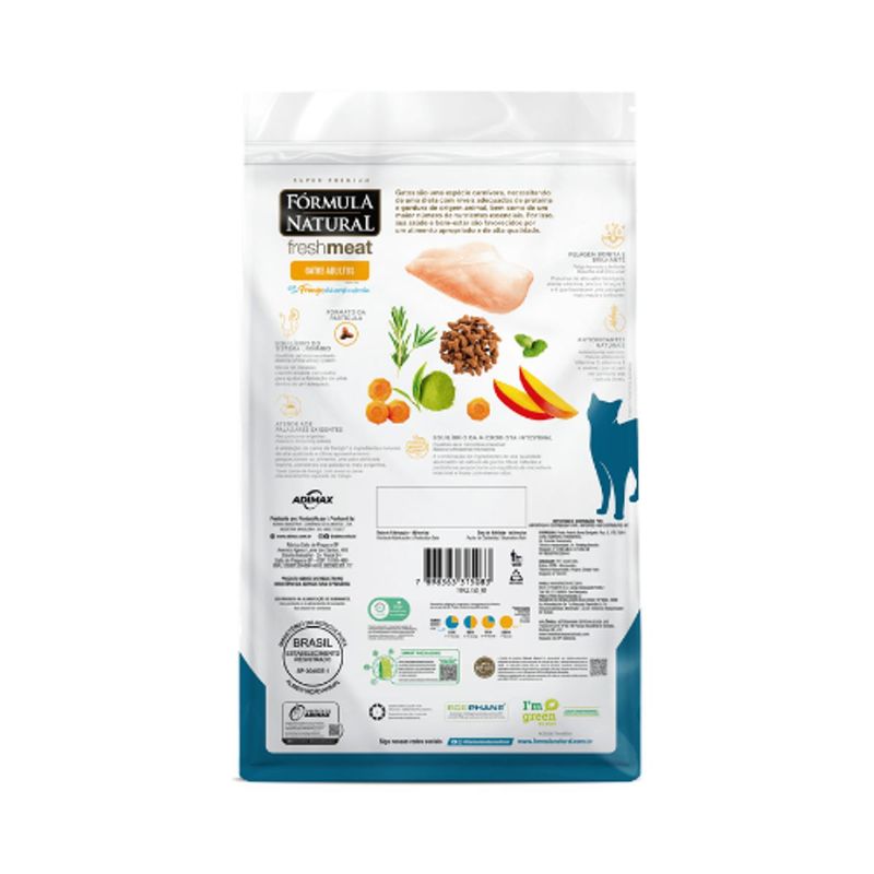 Ra  o Seca F rmula Natural Fresh Meat para Gatos Adultos Frango 10 1kg 3