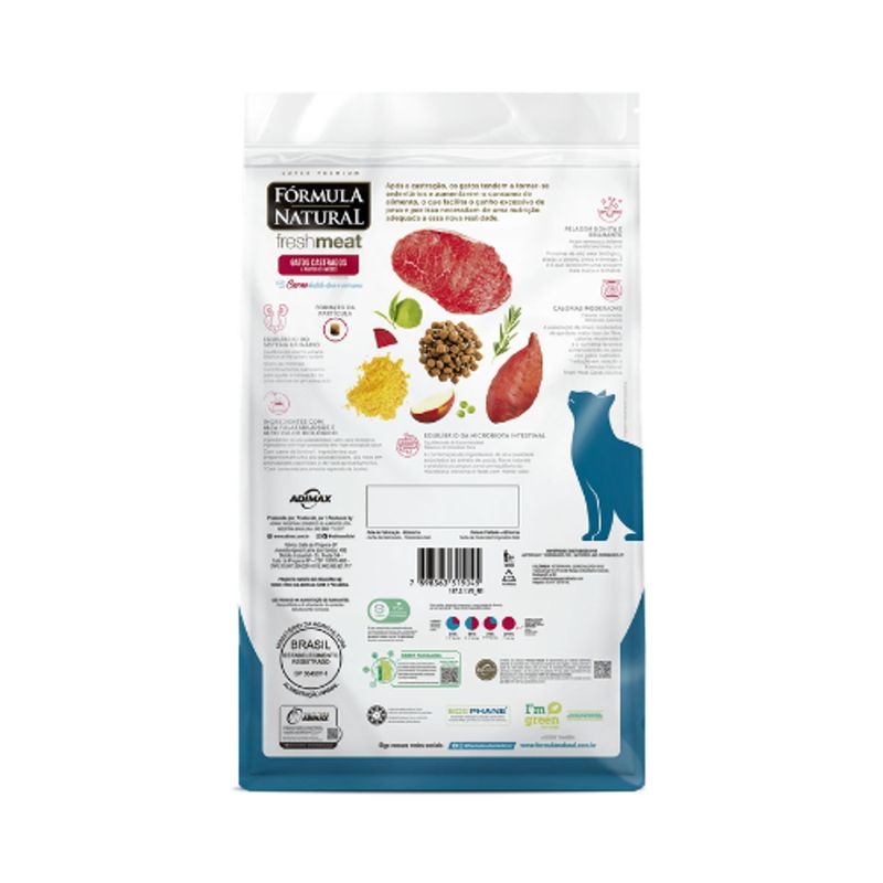 Ra  o Seca F rmula Natural Fresh Meat para Gatos Castrados Carne 10 1kg 3
