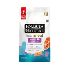 Ração Seca Fórmula Seca Fresh Meat Hairball para Gatos Adultos Salmão 10,1kg