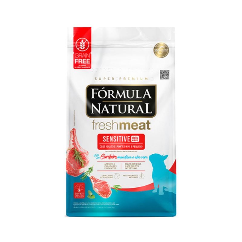 Ra  o Seca F rmula Natural Fresh Meat Sensitive para C es Adultos Porte Mini e Pequeno Cordeiro 2 5kg 0