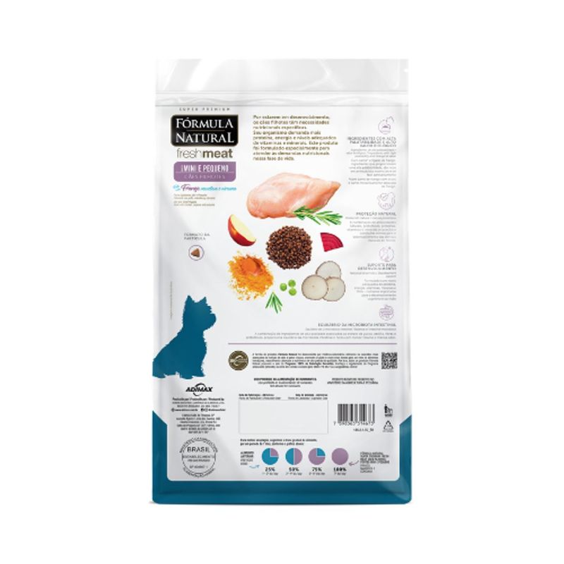 Ra  o Seca F rmula Natural Fresh Meat para C es Filhotes Porte Mini e Pequeno Frango 2 5kg 3