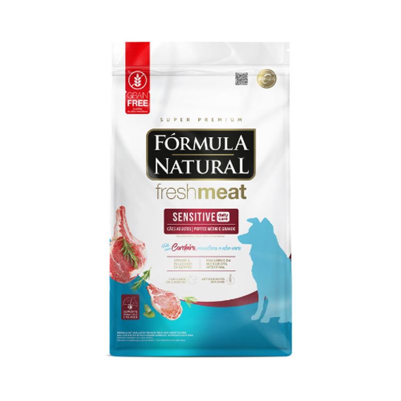 Ra  o Seca F rmula Natural Fresh Meat Sensitive para C es Adultos Porte M dio e Grande Cordeiro 12kg 0