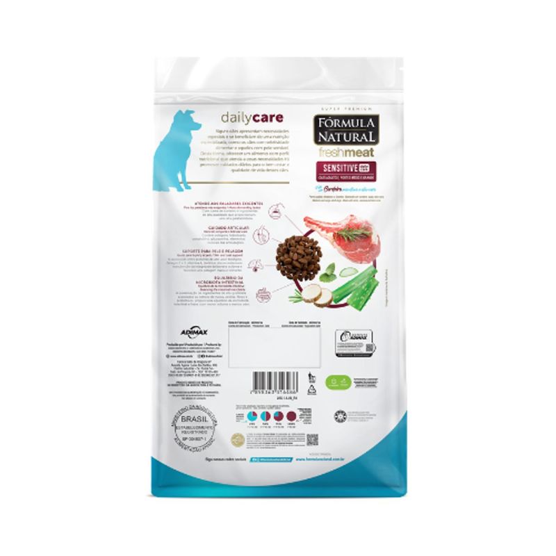 Ra  o Seca F rmula Natural Fresh Meat Sensitive para C es Adultos Porte M dio e Grande Cordeiro 12kg 3