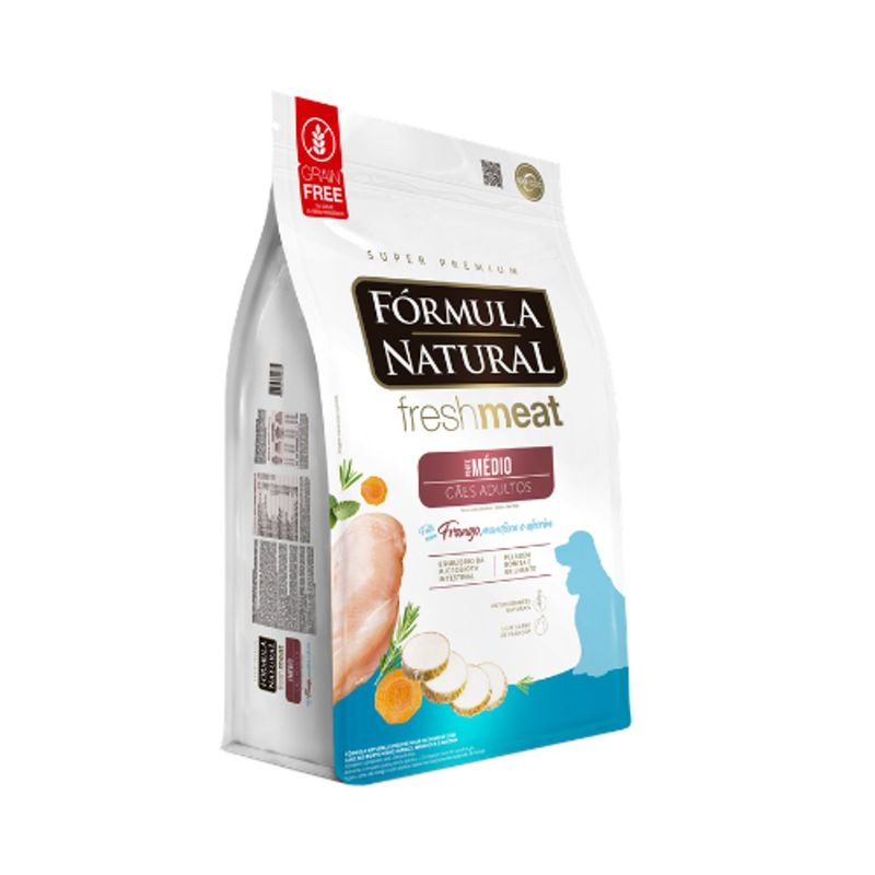 Ra  o Seca F rmula Natural Fresh Meat para C es Adultos Porte M dio  Frango 12kg 2