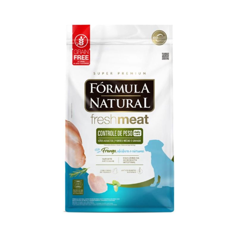 Ra  o Seca F rmula Natural Fresh Meat Controle de Peso para C es Adultos Porte M dio e Grande Frango 12kg 0