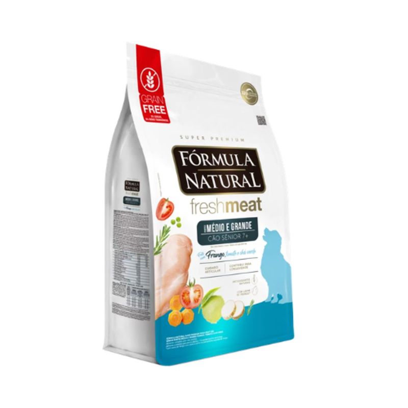 Ra  o Seca F rmula Natural Fresh Meat S nior 7  para C es Idosos Porte M dio e Grande Frango 12kg 2