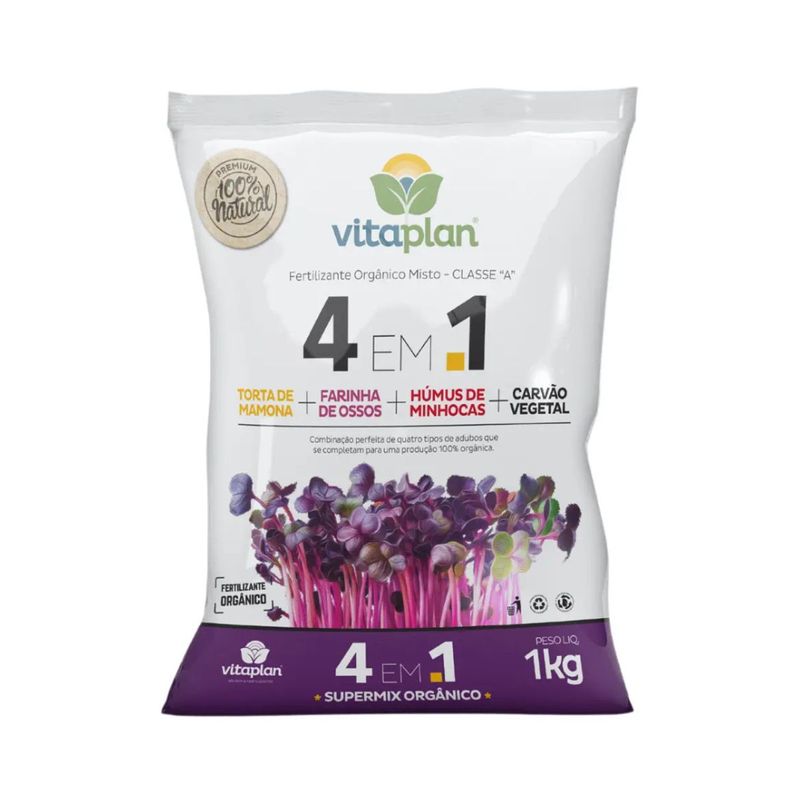 Fertilizante Nutriplan Vitaplan 4 em 1 para Solo 1kg 0