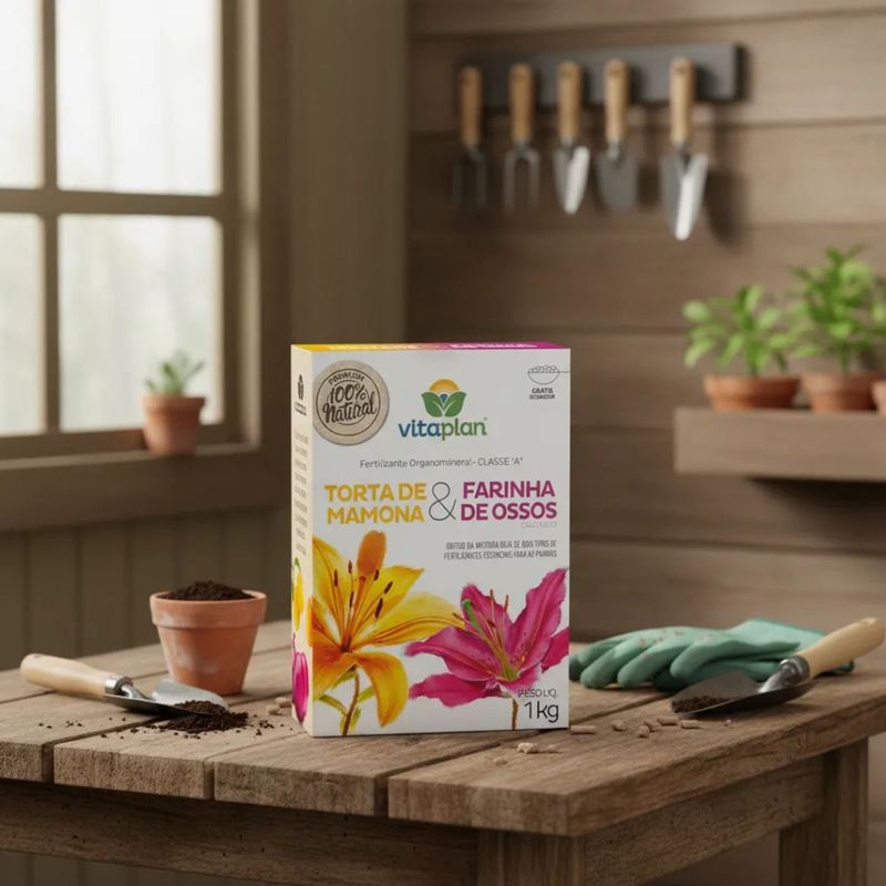 Fertilizante Nutriplan Vitaplan Torta de Mamona e Farinha de Ossos para Jardins e Plantas 1kg 3