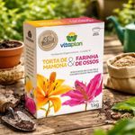 Fertilizante Nutriplan Vitaplan Torta de Mamona e Farinha de Ossos para Jardins e Plantas 1kg 6