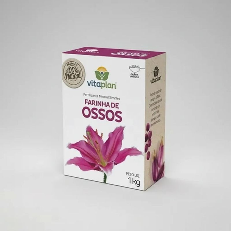 Fertilizante Nutriplan Vitaplan Farinha de Ossos para Jardins e Plantas 1kg 1