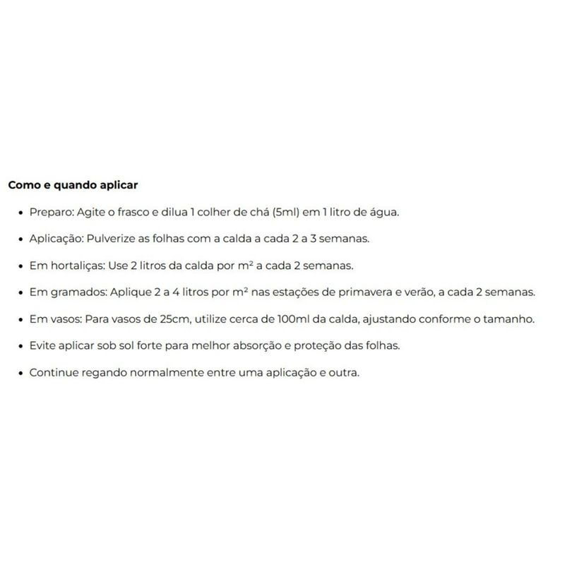 Fertilizante Nutriplan Vitaplan Verde Foliar para Folhas 140ml 6